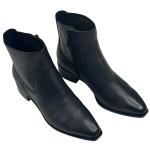 COLE HAAN Naia Black Leather Ankle Boots Womens Size 7B Side Zip New $200 H